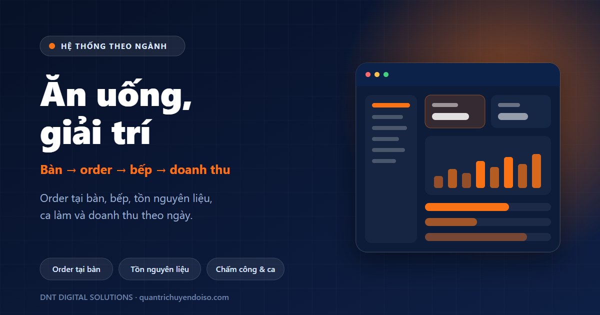 Ăn uống, giải trí — hệ thống quản lý theo ngành