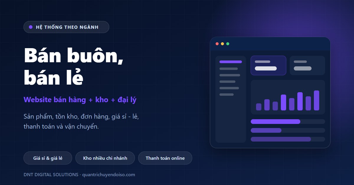 Bán buôn, bán lẻ — hệ thống quản lý theo ngành