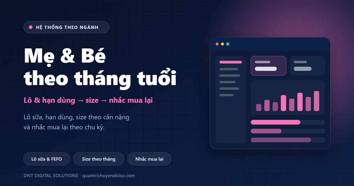 Mẹ & Bé — hệ thống quản lý theo ngành