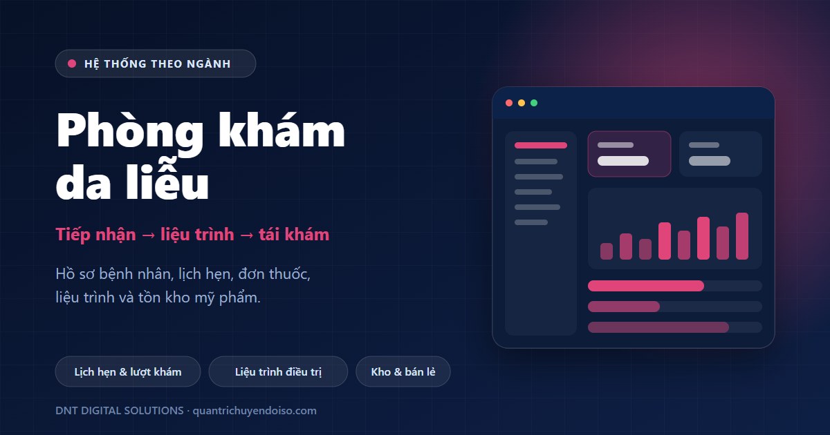Phòng khám da liễu — hệ thống quản lý theo ngành