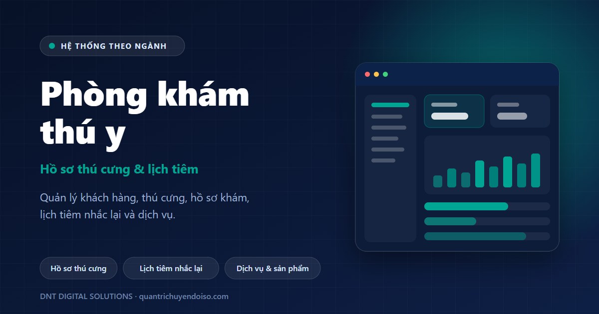 Phòng khám thú y — hệ thống quản lý theo ngành