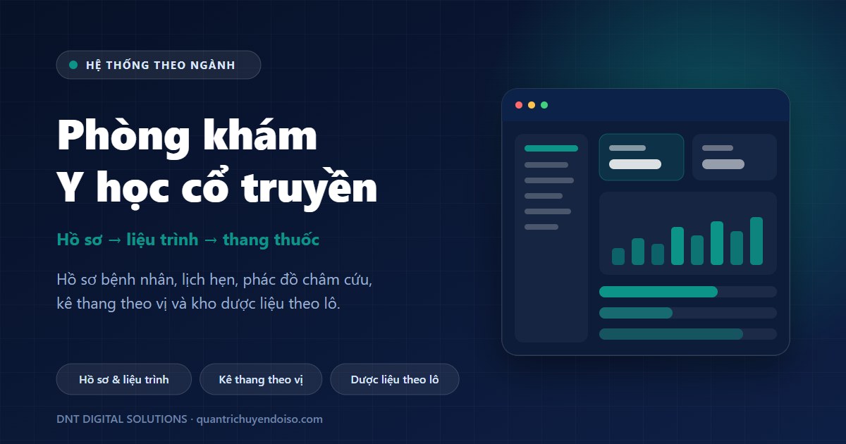 Phòng khám Y học cổ truyền — hệ thống quản lý theo ngành