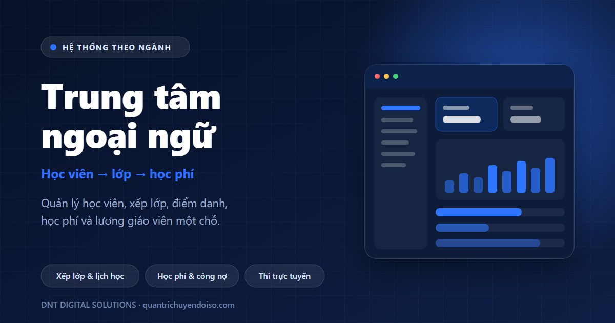 Trung tâm ngoại ngữ — hệ thống quản lý theo ngành