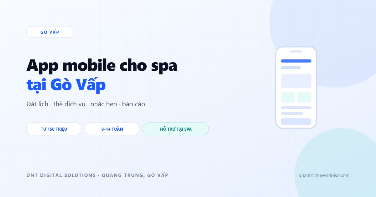 App mobile cho spa (Gò Vấp) — minh hoạ dịch vụ
