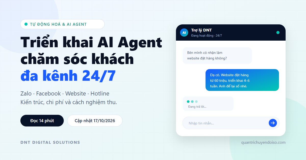 Triển khai AI Agent chăm sóc khách đa kênh: kiến trúc, chi phí, nghiệm thu