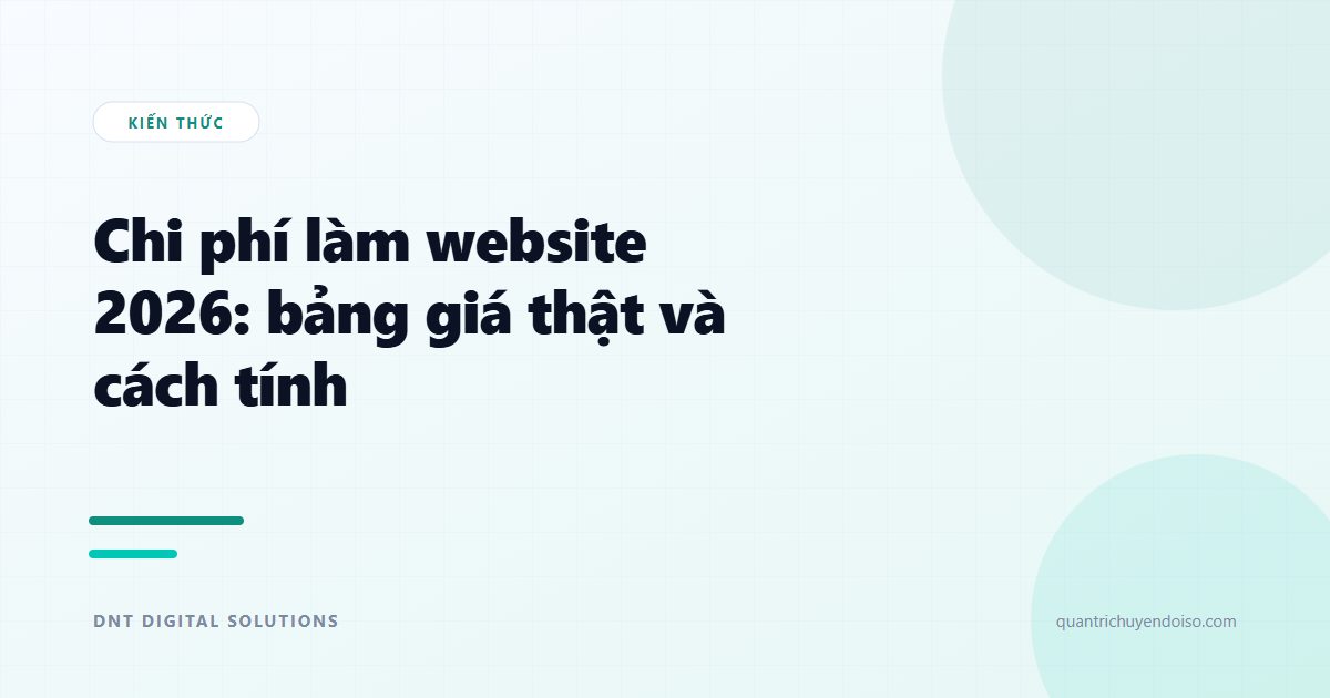 Chi phí làm website 2026 — bảng giá thật và cách tính
