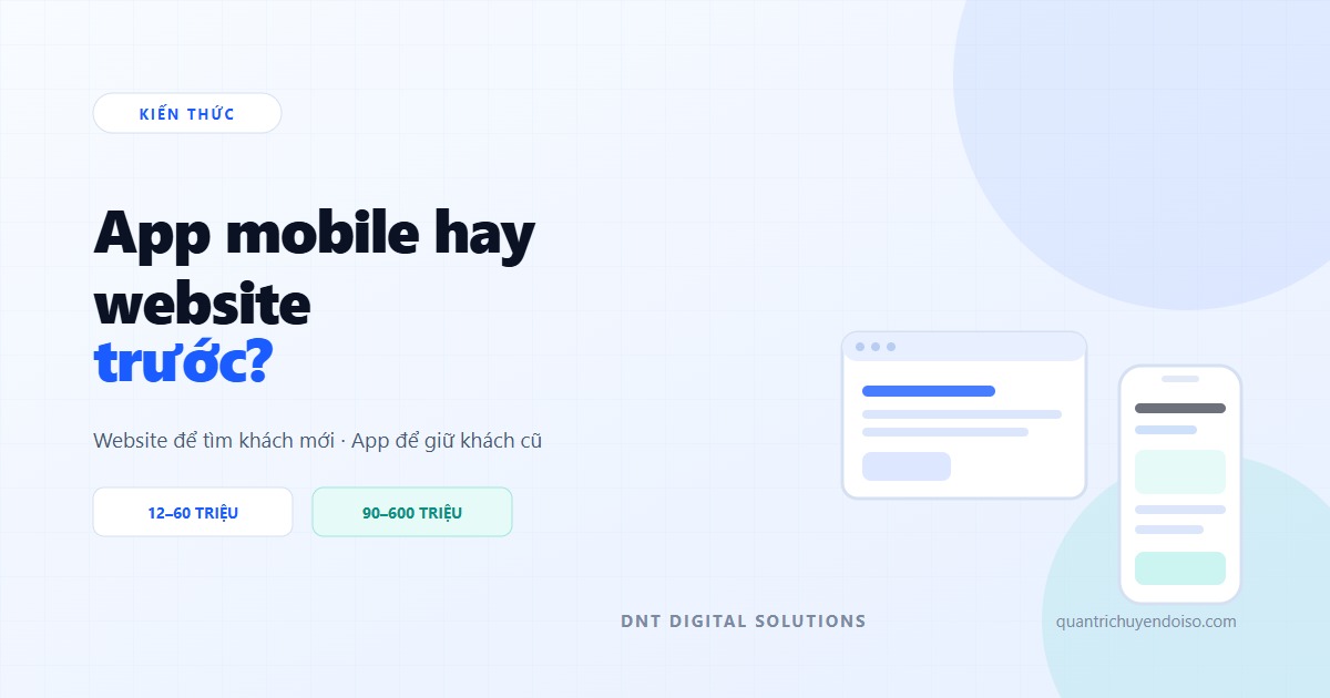 Nên làm App Mobile hay website trước? Cách chọn đúng năm 2026
